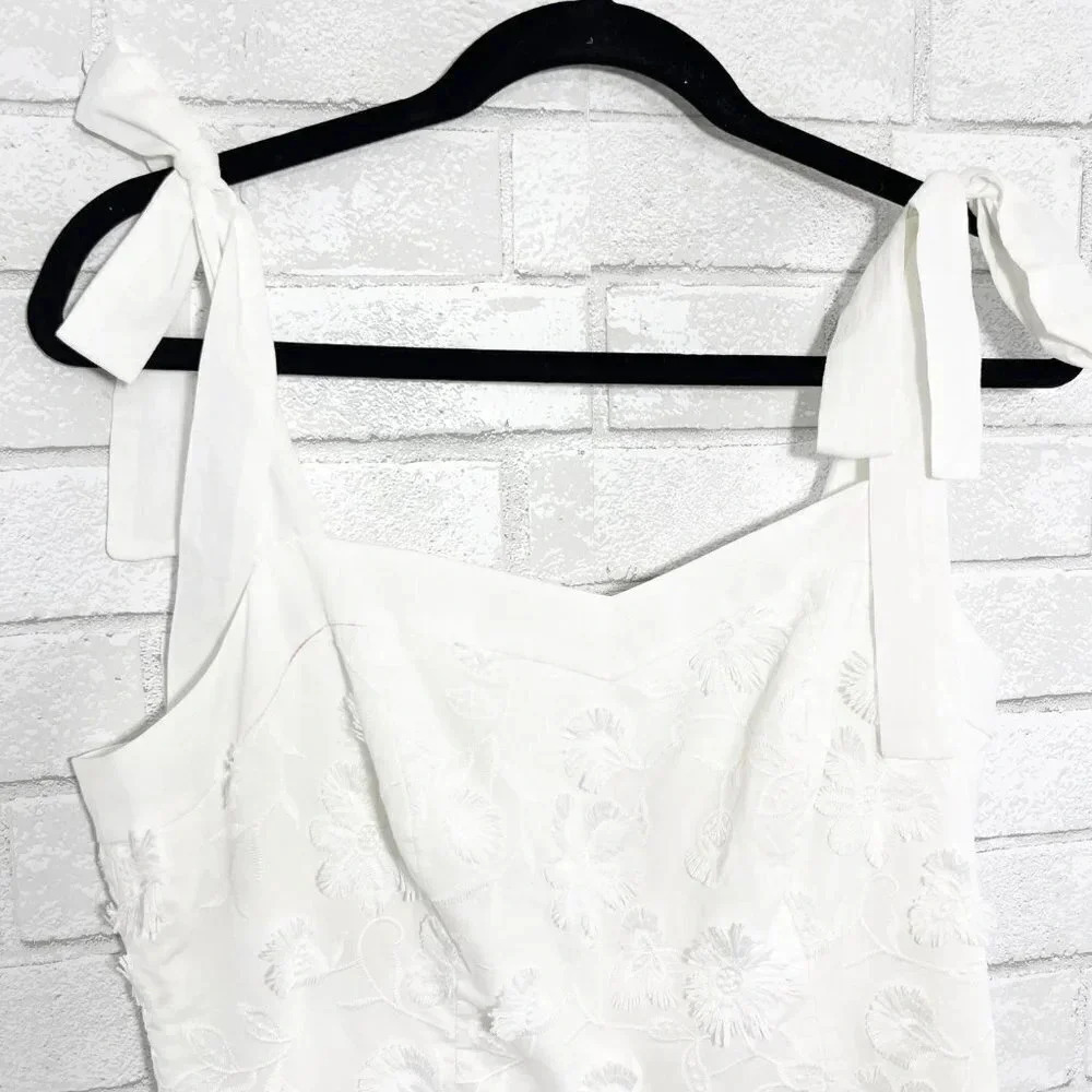 Gal Meets Glam for Anthropologie White Boho Trudy Embroidered Dress Size 10 - Picture 6 of 13
